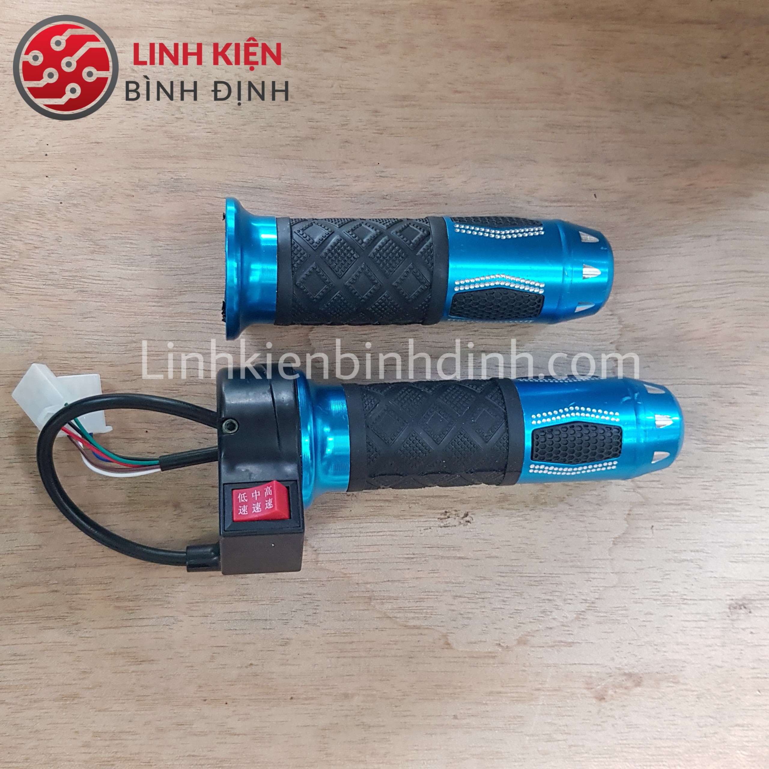 Tay ga xe đạp điện có công tắc 3 cấp tốc độ