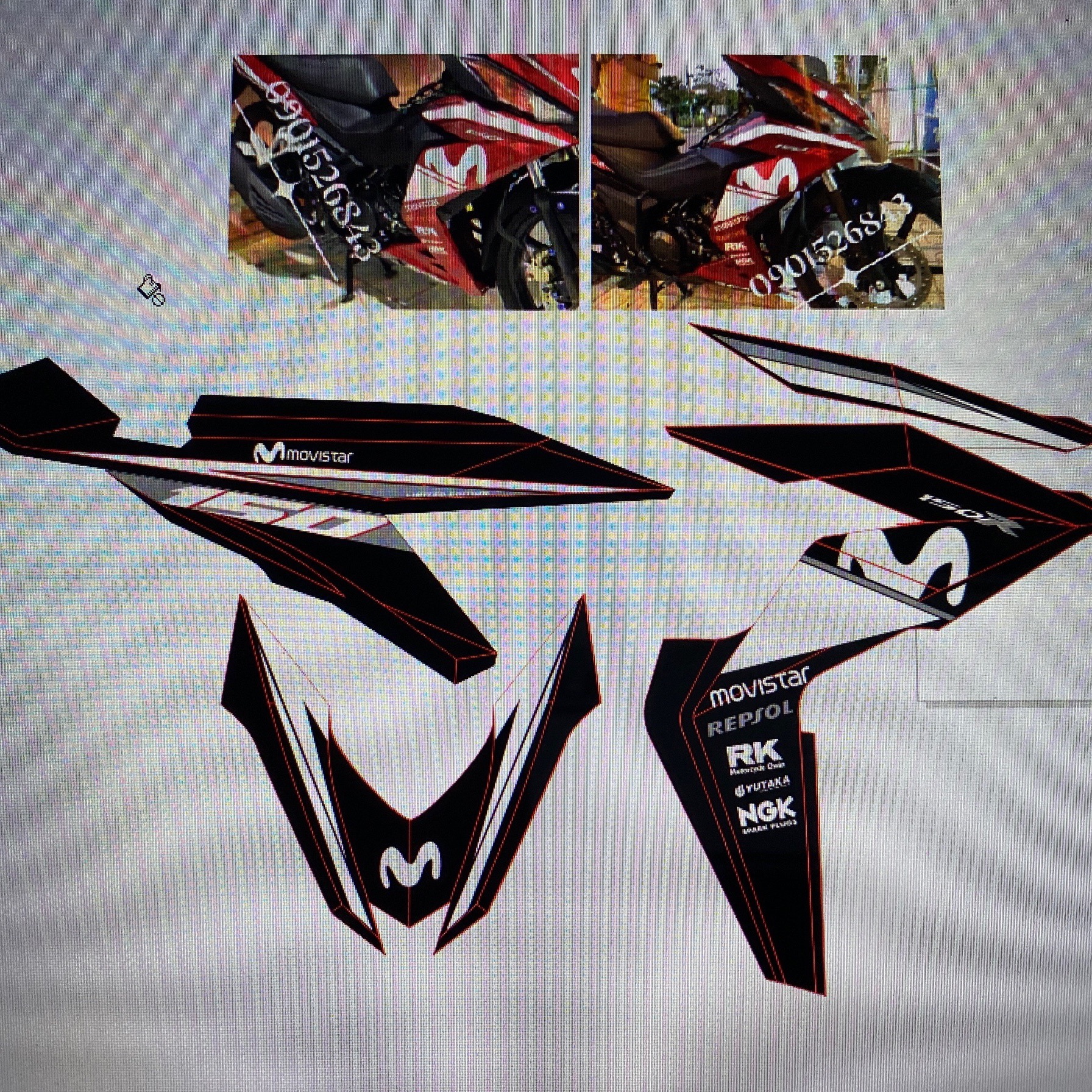 Tem rời Winner Movistar dán xe đen