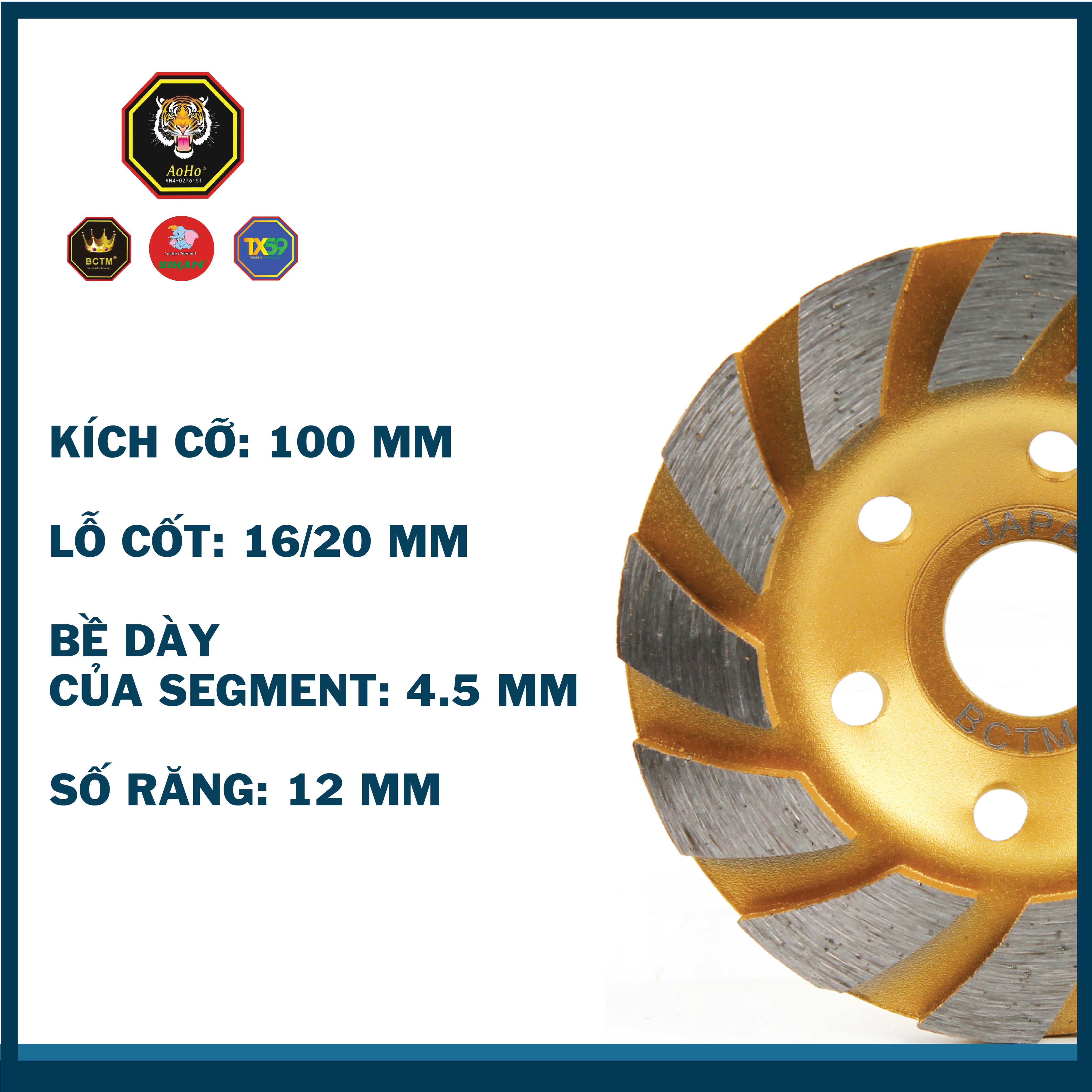 Chén Mài Bê Tông BCTM _ Màu Vàng 100mm
