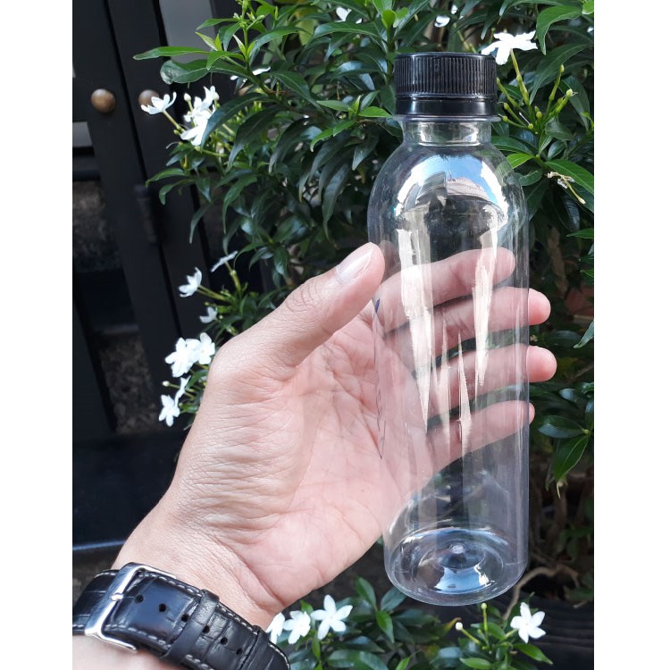 Combo 50 chai nhựa tròn 250ml nắp đen