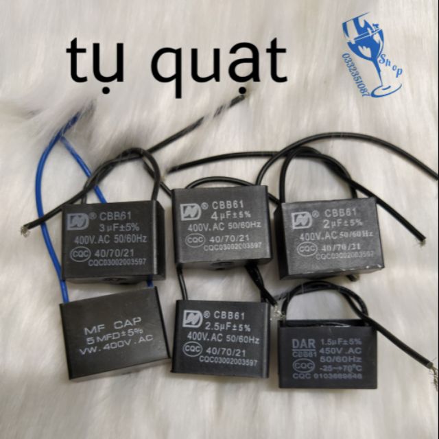 Tụ quạt 400VAC 1,5uf -2uf-2,2uf-2,5uf-3uf-4uf-5uf