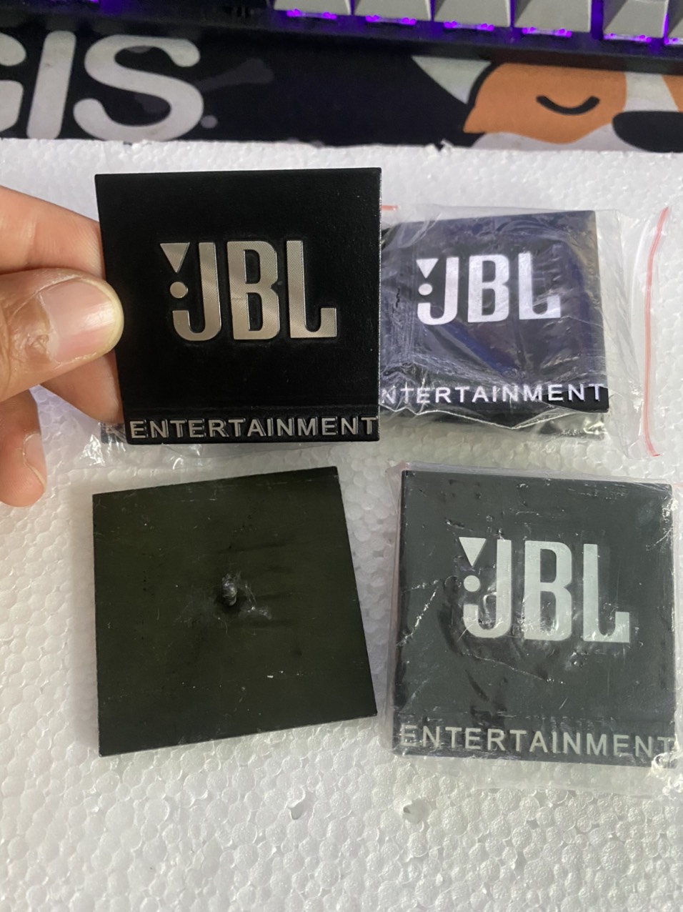 Tem Loa Nhôm JBL Vuông 5cm Dán Loa
