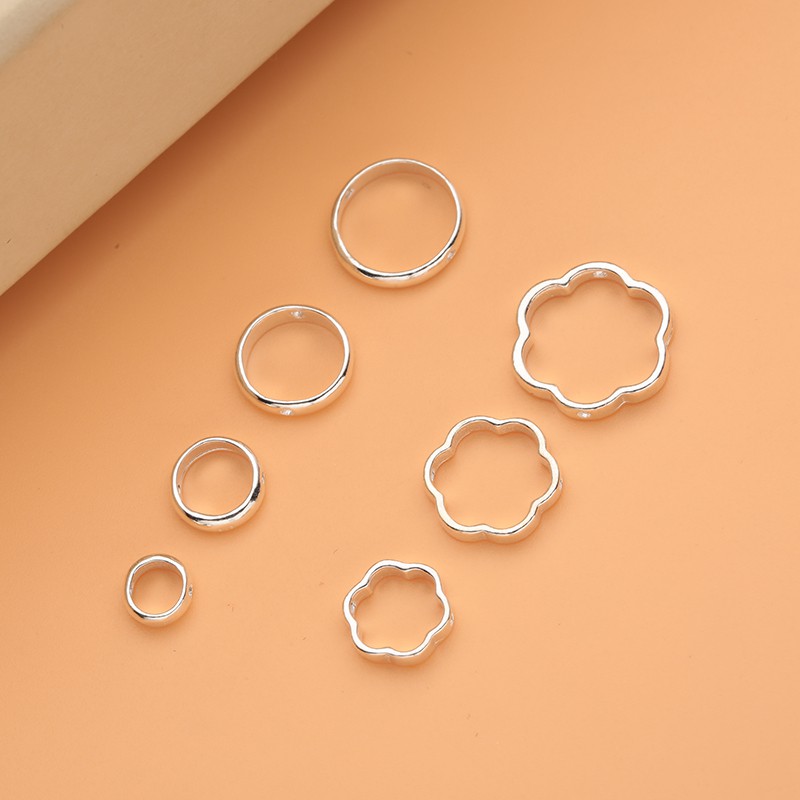 Charm bọc đá hình bông hoa - charm bạc 925 - mã cb003 cb001