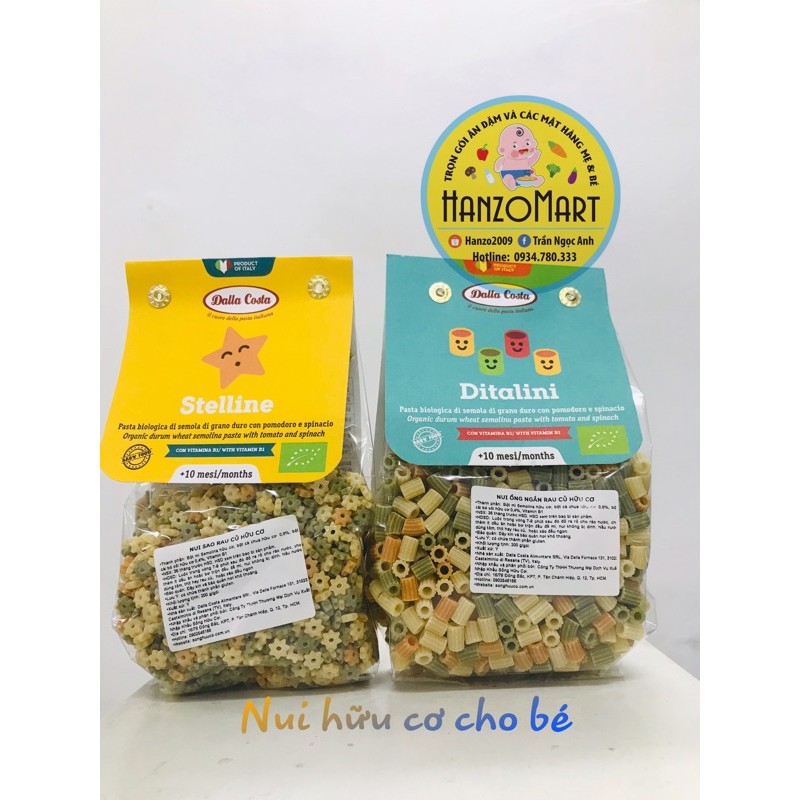 Nui sao rau củ/nui ống rau củ hữu cơ 200gr| - nui ống ngắn 200gr
