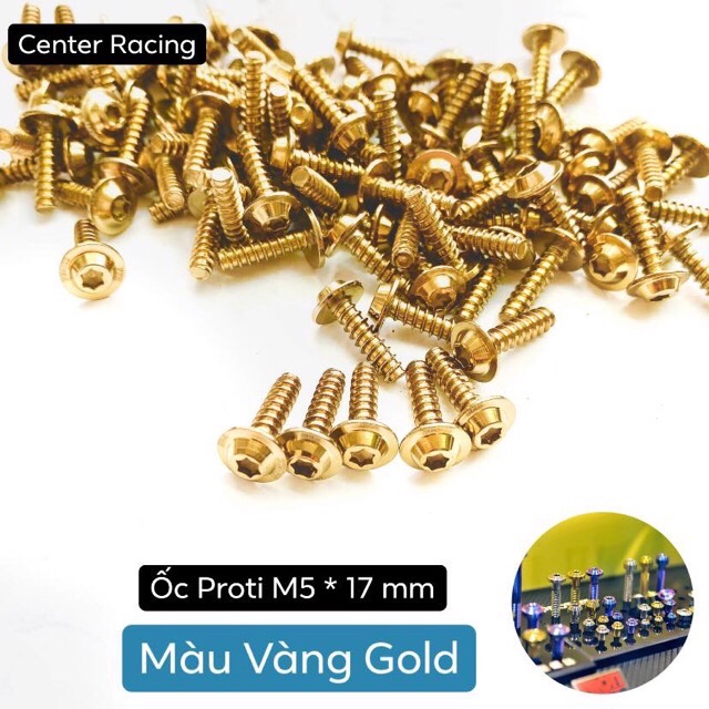 [ Màu Vàng ] Ốc Proti M5  17 mm dàn áo xe Yamaha