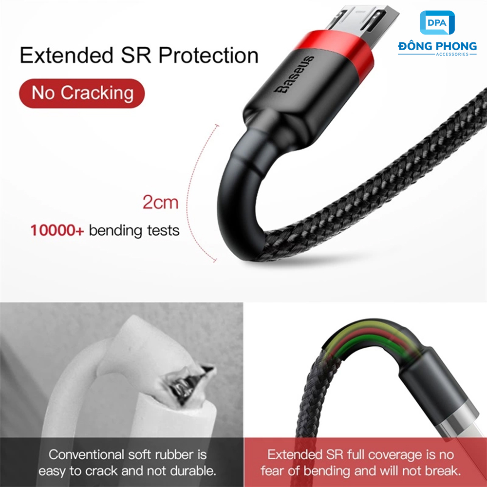 Cáp Sạc Nhanh Baseus Cafule Dài 2M ( iPhone, Type C, Micro )
