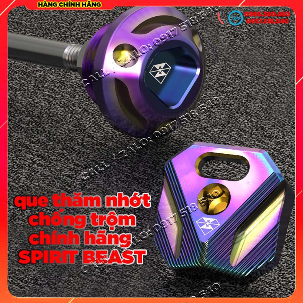 Que Thăm Nhớt Chống Trộm Spirit Beast Màu Titan Chính Hãng