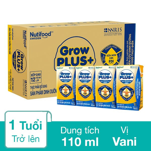 HSD T4-2023 Thùng 48 Hộp Sữa Bột Pha Sẵn Nutifood GrowPLUS+ Sữa Non Vàng