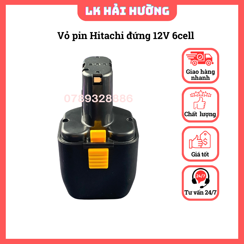 Vỏ pin Hitachi 12V 6cell Lion vỏ đứng