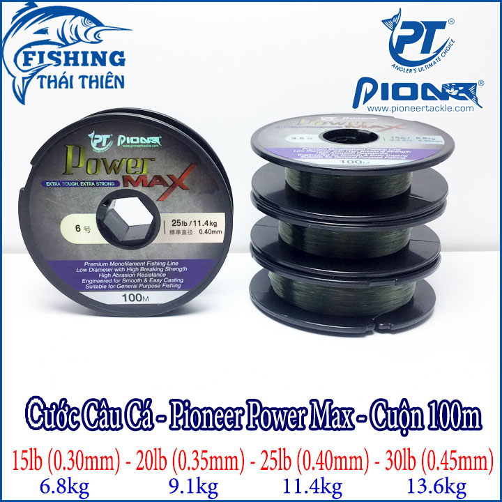 [HCM]Cước câu cá Pioner PowerMax Cuộn 100m