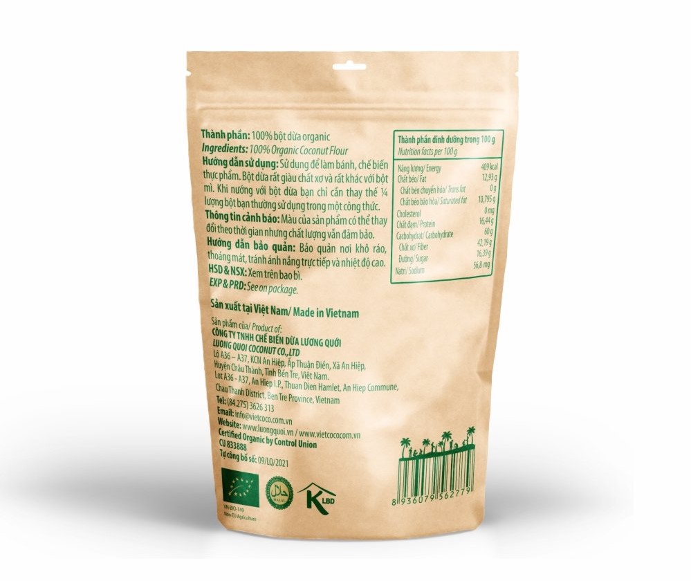 Bột dừa Premium Organic Vietcoco Coconut Flour 500g