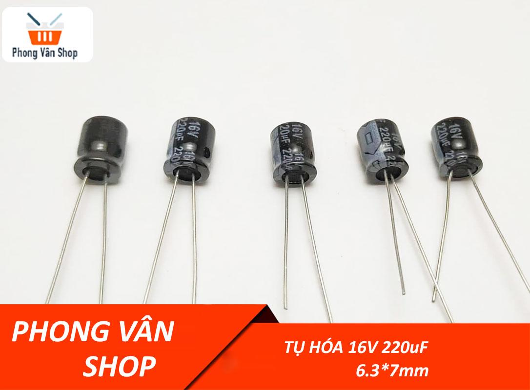 25 Tụ 16v 220uf - Tụ hóa 6.3x7mm