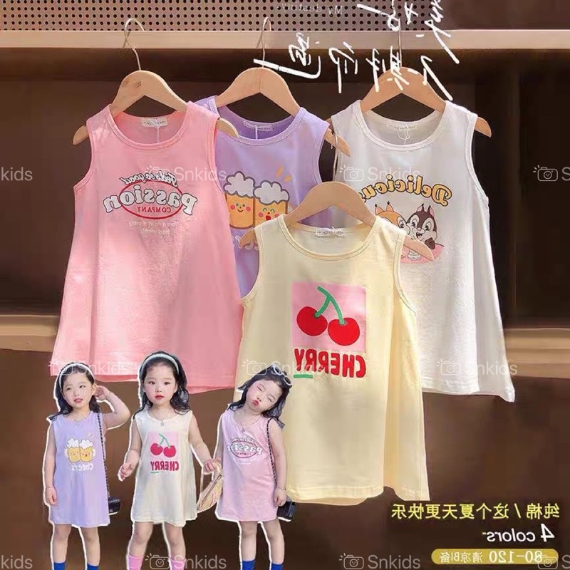 Váy suông sát nách siêu xinh cho bé