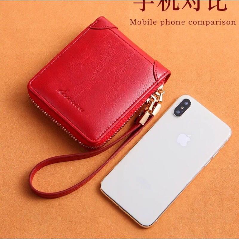 ví da mini cao cấp/ ví gấp gọn nhiều ngăn