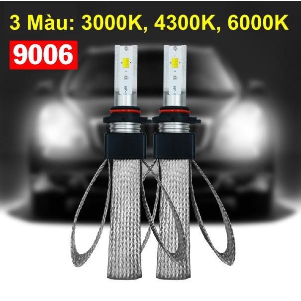[Hỗ trợ lắp đặt tại Hải Phòng] Cặp Đèn Pha Ô Tô 3 Màu Siêu Sáng - Đèn 9006/HB4 LED CSP 2019 3 Nhiệt Màu Thay Đổi Trắng 6000K, Vàng 3000K, Vàng Nắng 4300K (Giá 2 Bóng - BH 1 Năm)