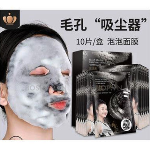 [HCM]Combo 10 Miếng Mặt Nạ Lụa Sủi Bọt Thải Độc Black Sea Trắng Da