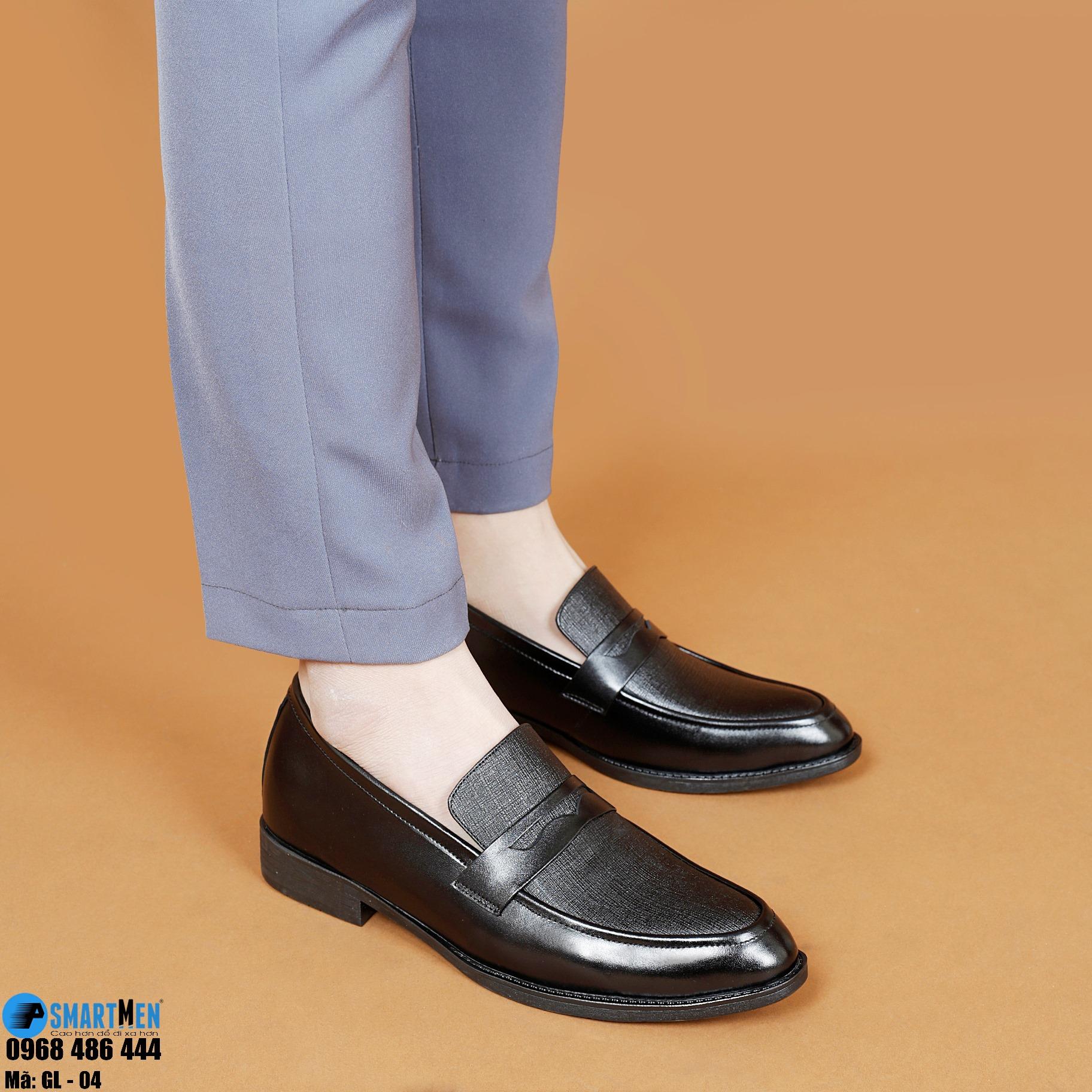 Giày lười Tăng chiều cao SMARTMEN GL-04 Đen