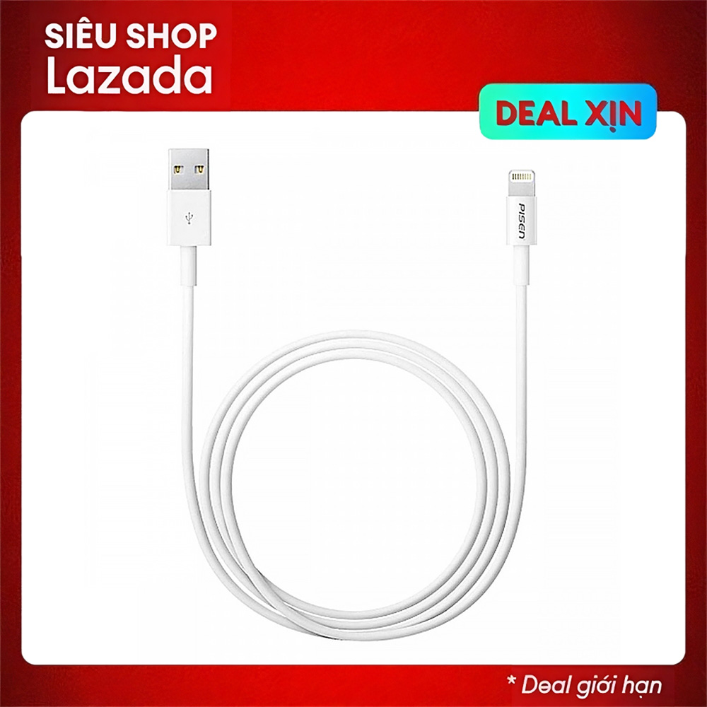 Cáp sạc Pisen dành cho iPhone 7 / iPhone 7s (Trắng)