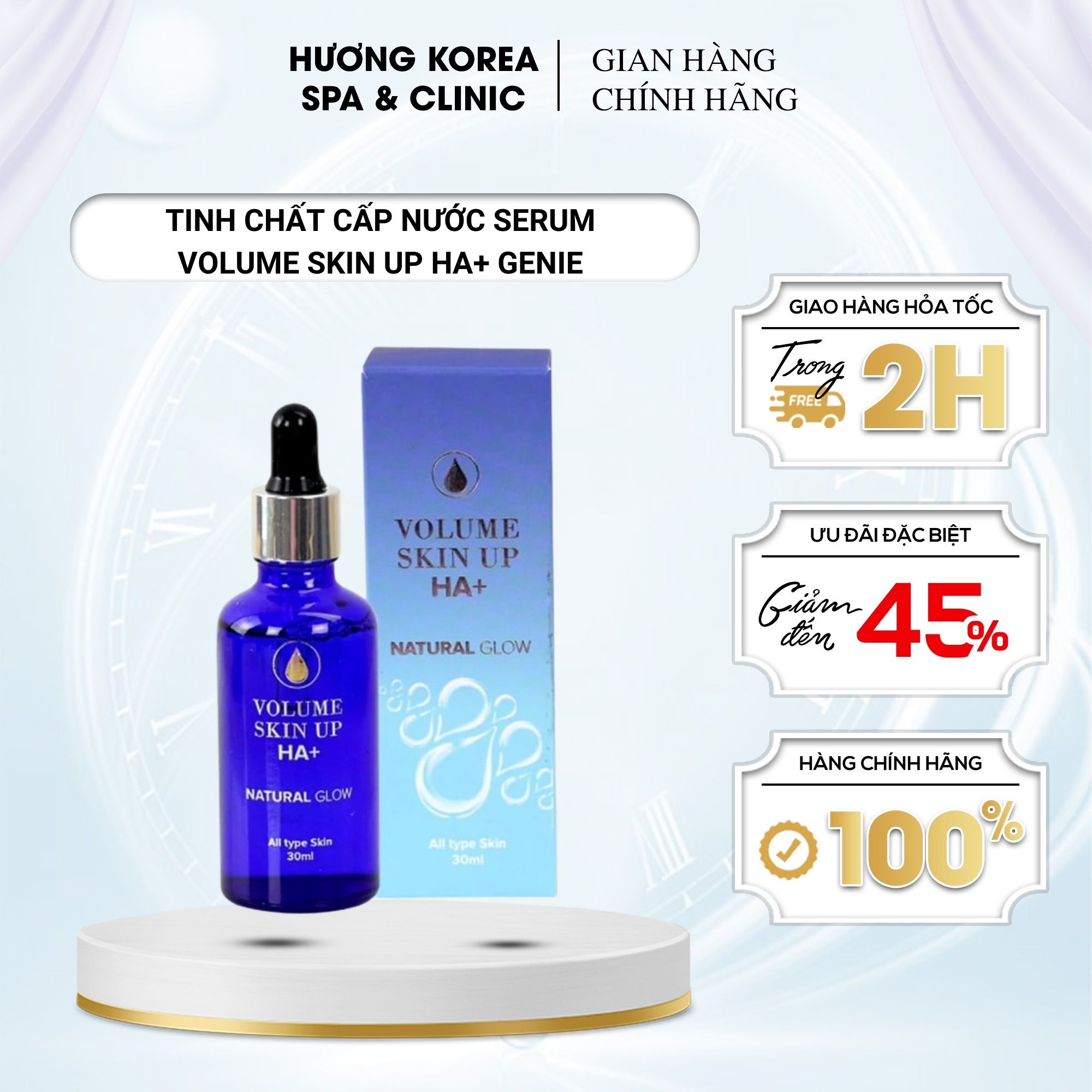 [Chính Hãng] Tinh Chất Cấp Nước Serum Volume Skin Up HA+ Genie – Dưỡng Ẩm Sâu, Căng Bóng Làn Da