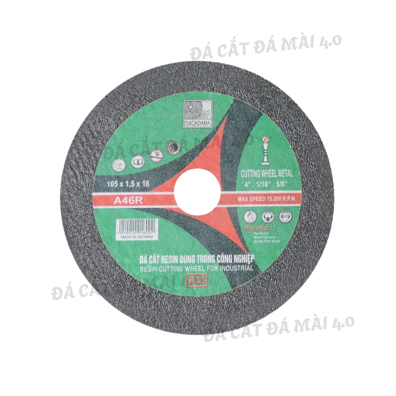 Đá cắt sắt RESIN 105x1.5x16 mm - Đá cắt inox, Đá cắt kim loại