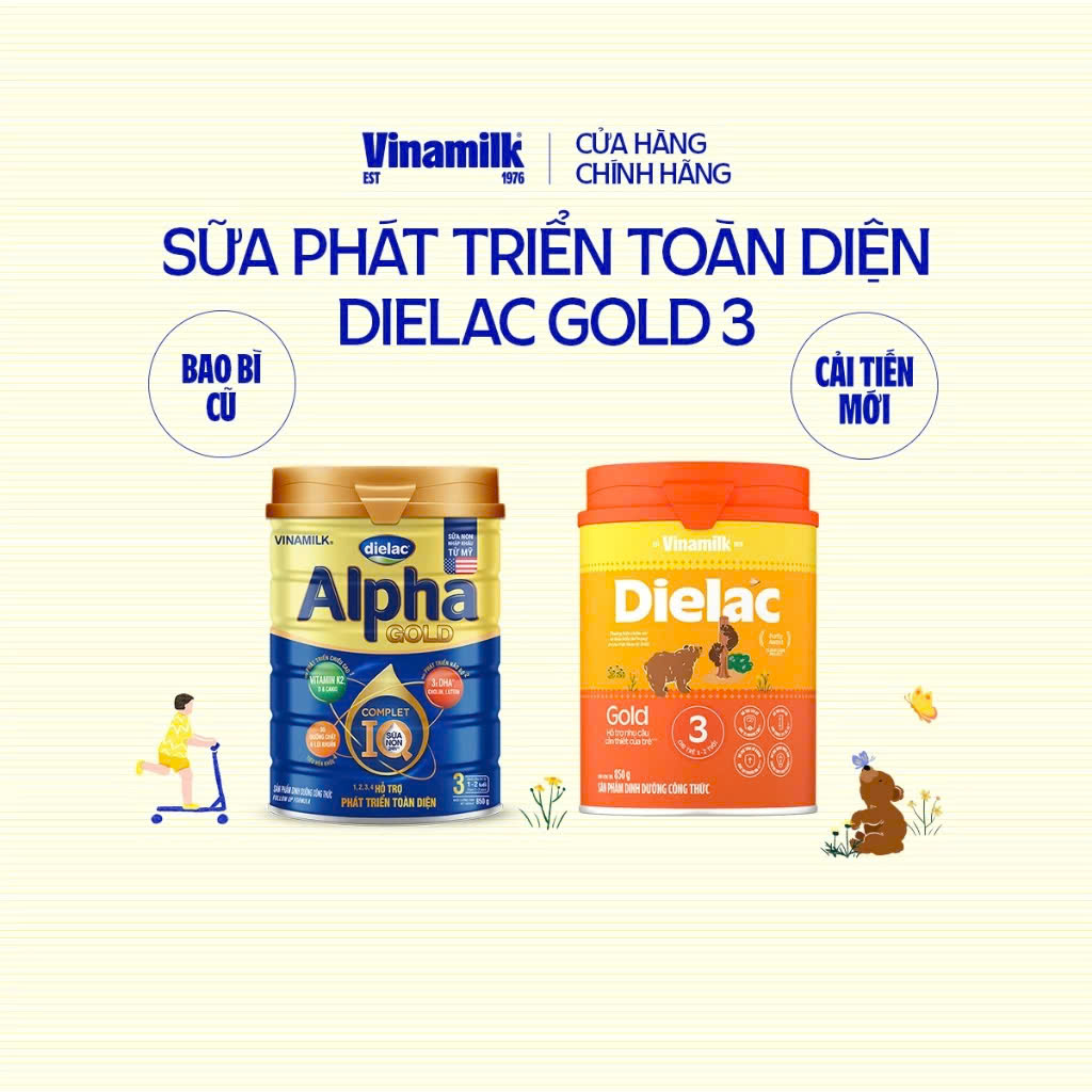 (Mẫu Mới) Sữa Bột Vinamilk Dielac Gold 3 850g.