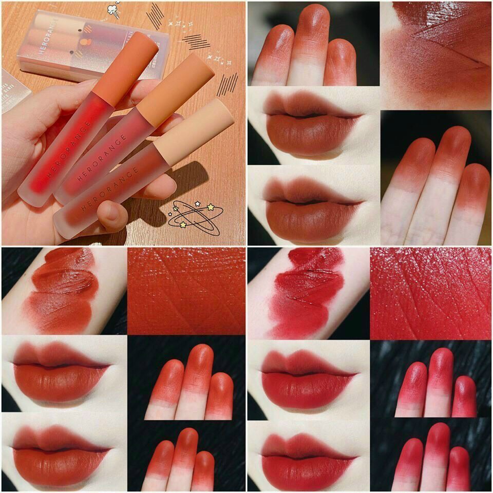 Set 3 Cây Son Herorance Fluffy Siêu Lì,  Siêu Xinh