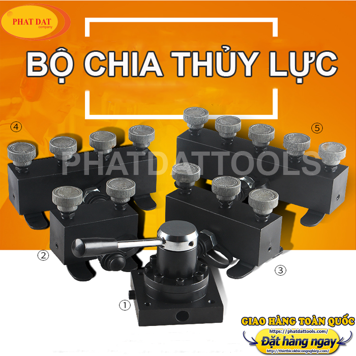 Bộ van chia dầu thủy lực 2-3-4-5 cổng - van chia thủy lực