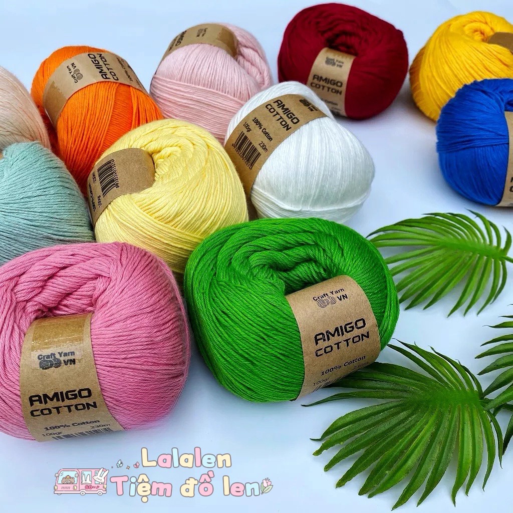 Sợi Amigo 100% Cotton - Cuộn 100gr