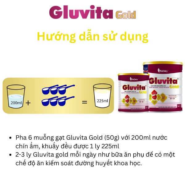 (Hoả Tốc HCM, Date Mới) Sữa bột Gluvita Gold 900g - Vitadairy (Bibistore)