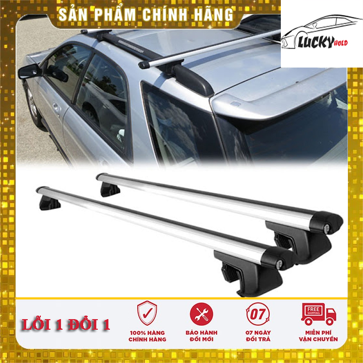 Cặp giá nóc ngang, baga mui chở hàng trên xe ô tô có khóa thanh hợp kim chịu được tải trọng tốt