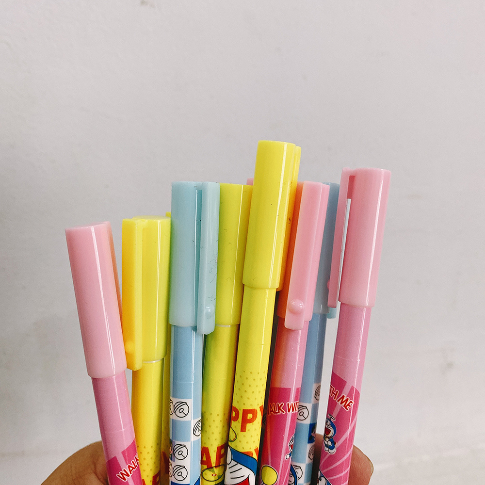 Hộp 12 bút tím xóa được, mực đậm Doraemon Nhật.