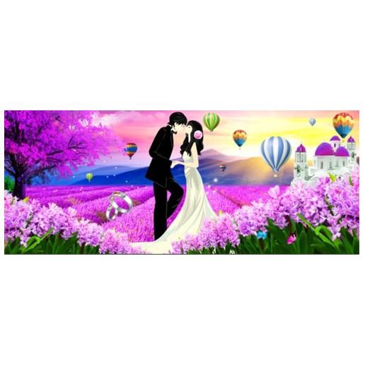 Tranh Đính Đá Tình Yêu Vĩnh Cửu LV210  kích thước 110 x 50cm