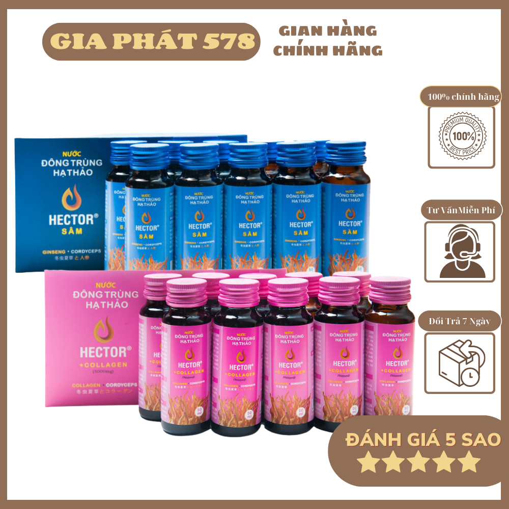 COMBO Nước Đông Trùng Hạ Thảo Hector Collagen và Hector Sâm