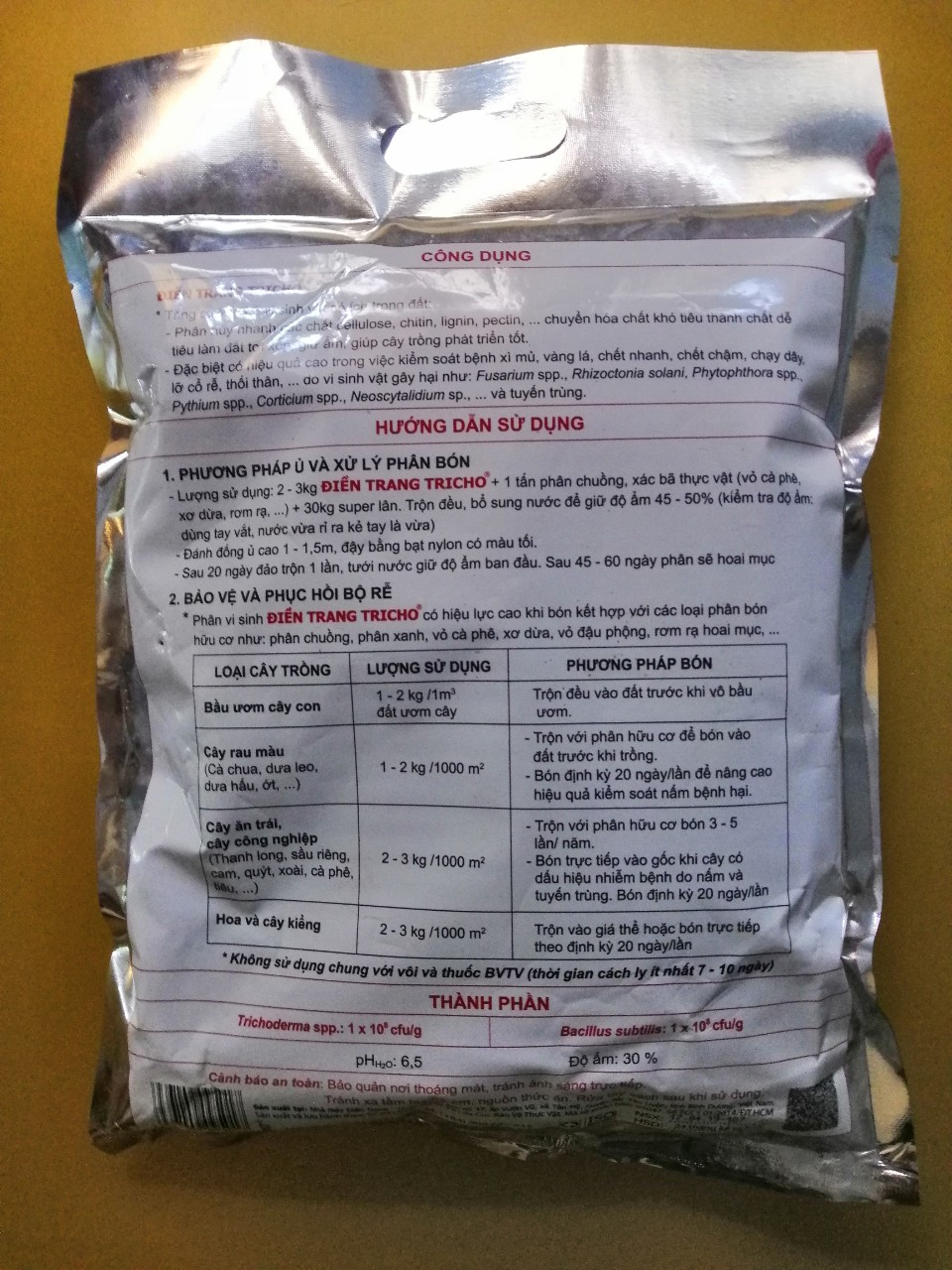 GÓI 1 KG - PHÂN VI SINH TRICHODERMA ĐIỀN TRANG - DÙNG Ủ PHÂN HỮU CƠ