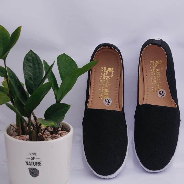 Giày Lười Slip On Đen Khải Nam( ảnh Thật )_[Giá gốc tận xưởng]