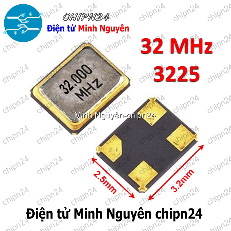 [3 con] (K357) Thạch anh Dán 3225 32M (4 chân 3.2x2.5mm 32MHz) - HH005552