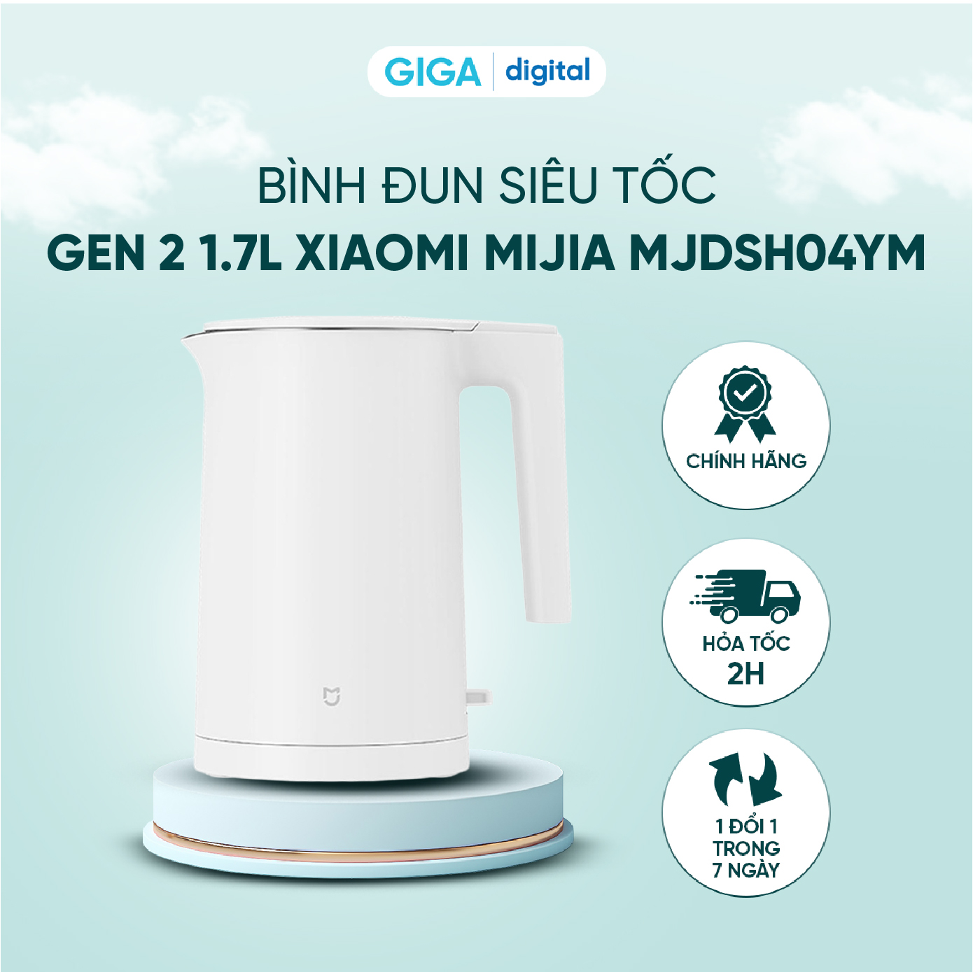 Ấm, bình đun siêu tốc gen 2 1.7l xiaomi mijia mjdsh04ym