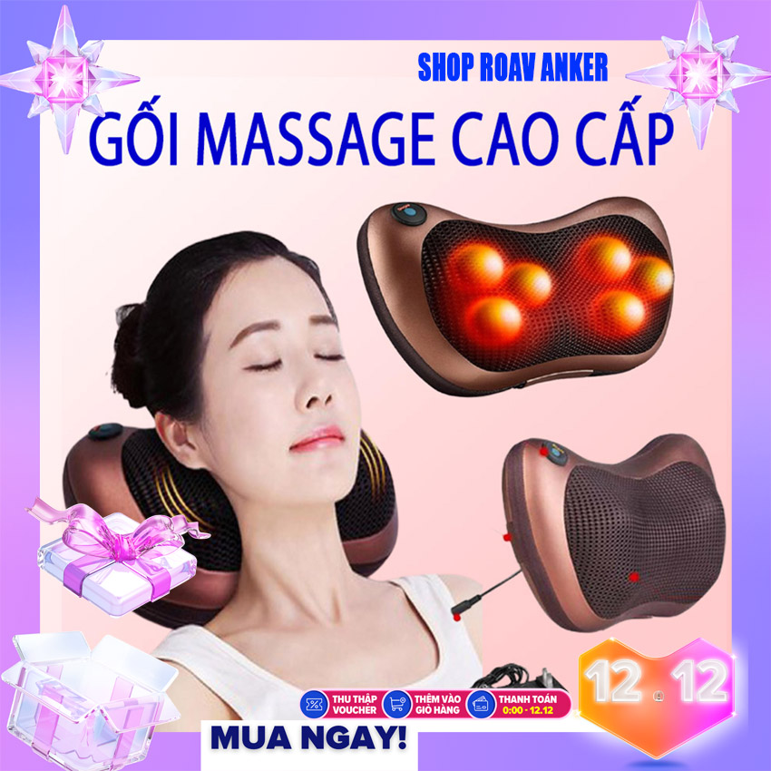 [CỰC SỐC  - GIÁ SỈ] Gối Massage Hồng Ngoại 8 Bi Kiểu Dáng Hàn Quốc, Máy Massage Hồng Ngoại Thế Hệ Mới. Mát Xa Các Cơ Huyệt, Xoa Bóp Chống Nhức Mỏi, Nhanh Chóng Giảm Căng Thẳng  - Bảo Hành Toàn Quốc Trong Thời Gian 12 Tháng.
