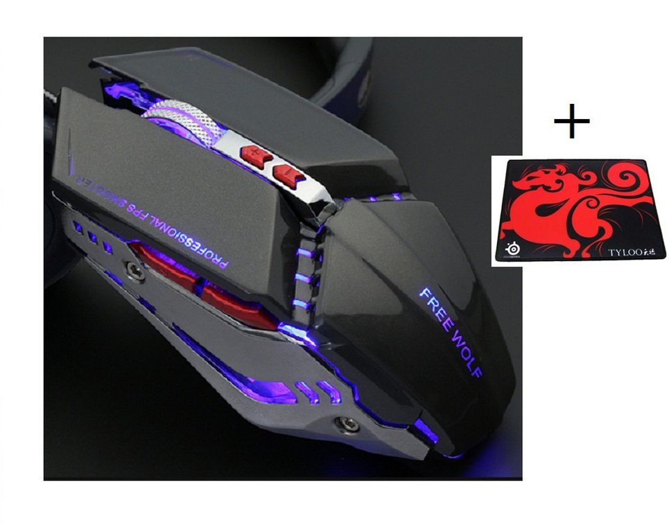 Chuột game 6d-led 7 màu t06 + tặng lót chuột