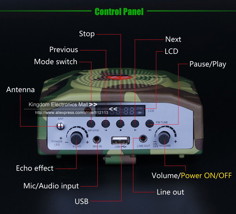 Loa Trợ Giảng E-898 Rằn Ri Có Bluetooth
