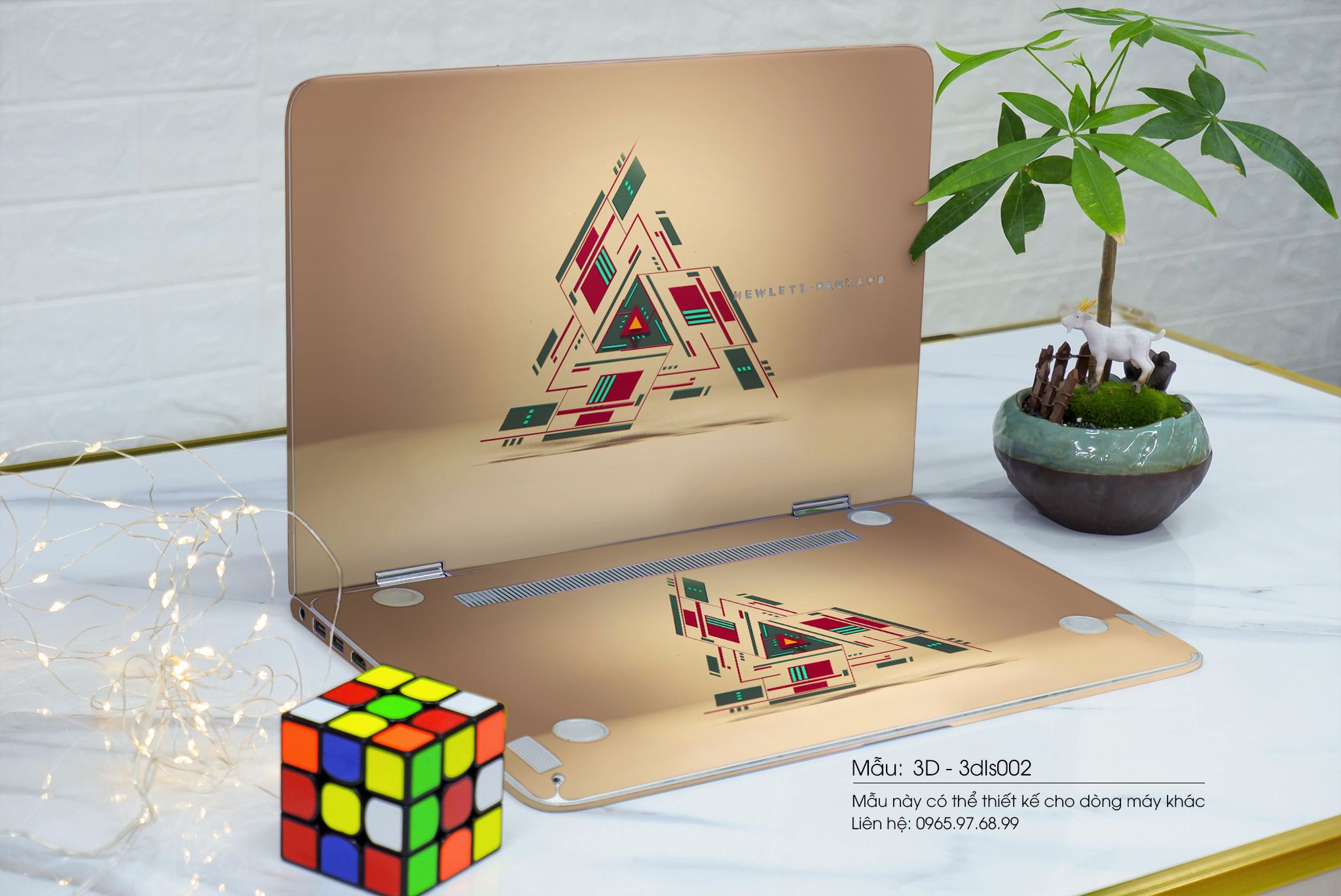 Decal Skin dán Laptop HP mẫu 3D (inbox mã máy cho shop)