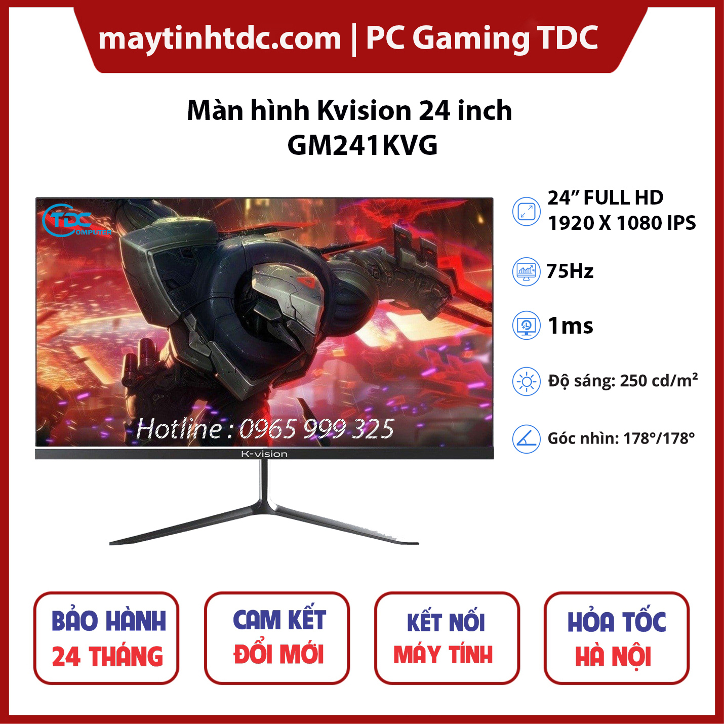 Màn hình Gaming Xiaomi Redmi 24 inch G24 - 165Hz | 1ms | Redmi G24 A24FAA-RG. Hàng Chính Hãng