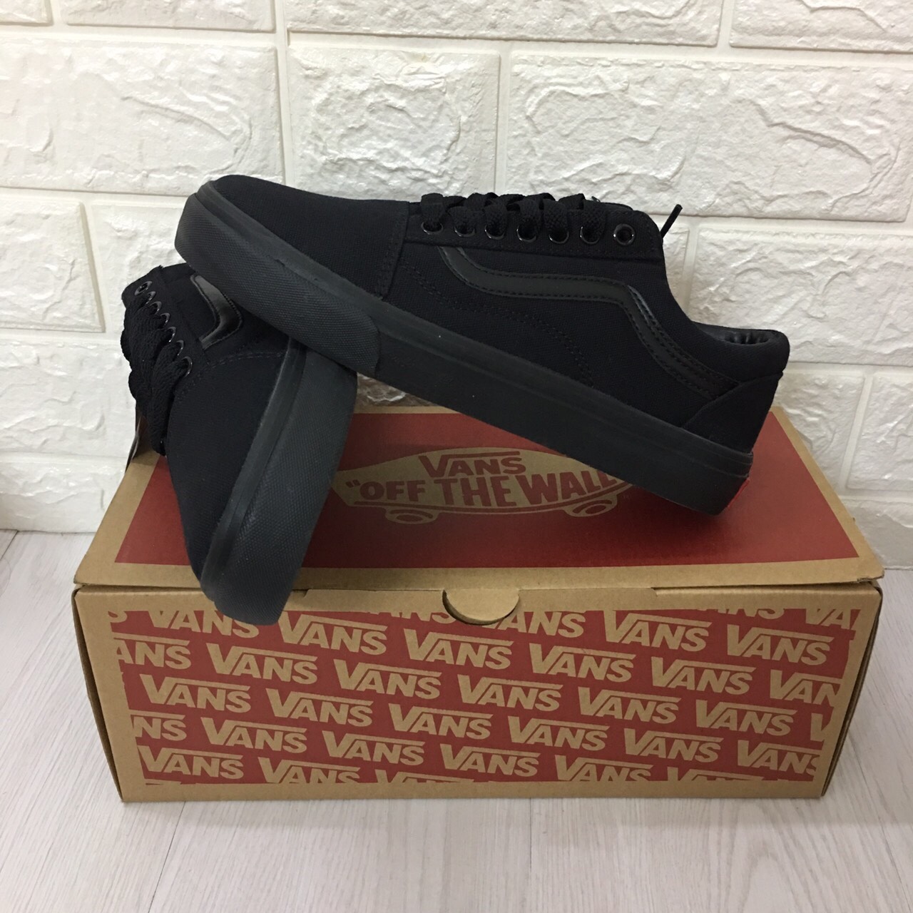 [TẶNG HỘP] Giày vans old skool full đen fullsize NAM NỮ