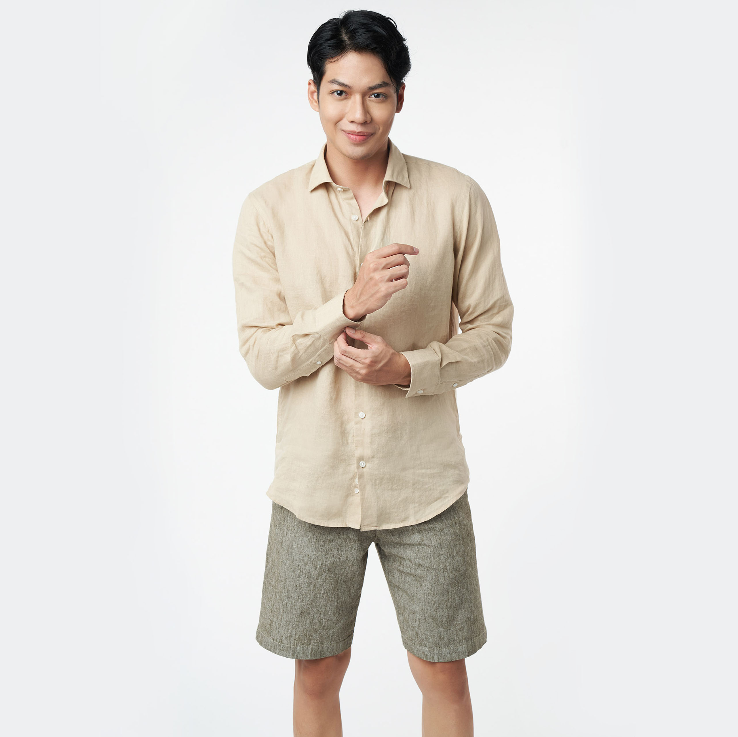 [CÒN SIZE XL] Áo Sơ Mi Linen Basic Nam Tay Dài NINOMAXX 2203042