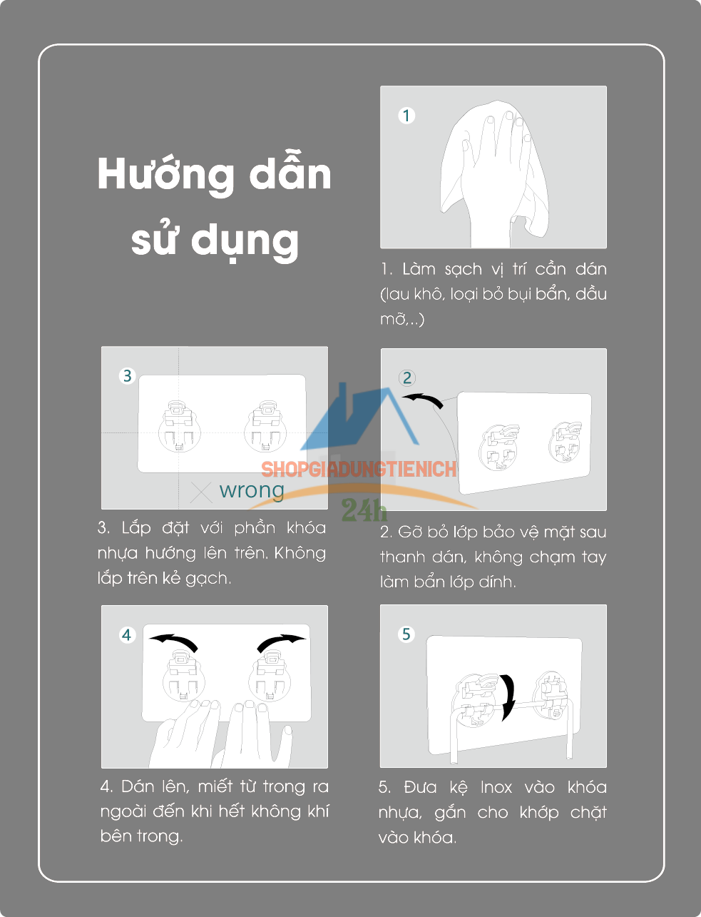 Giá kệ để dẻ rửa bát gắn tường có đế hứng nước