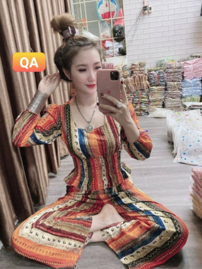 [HCM]Set bộ nữ thổ cẩm áo tay dài quần dài ống suông cực đẹp