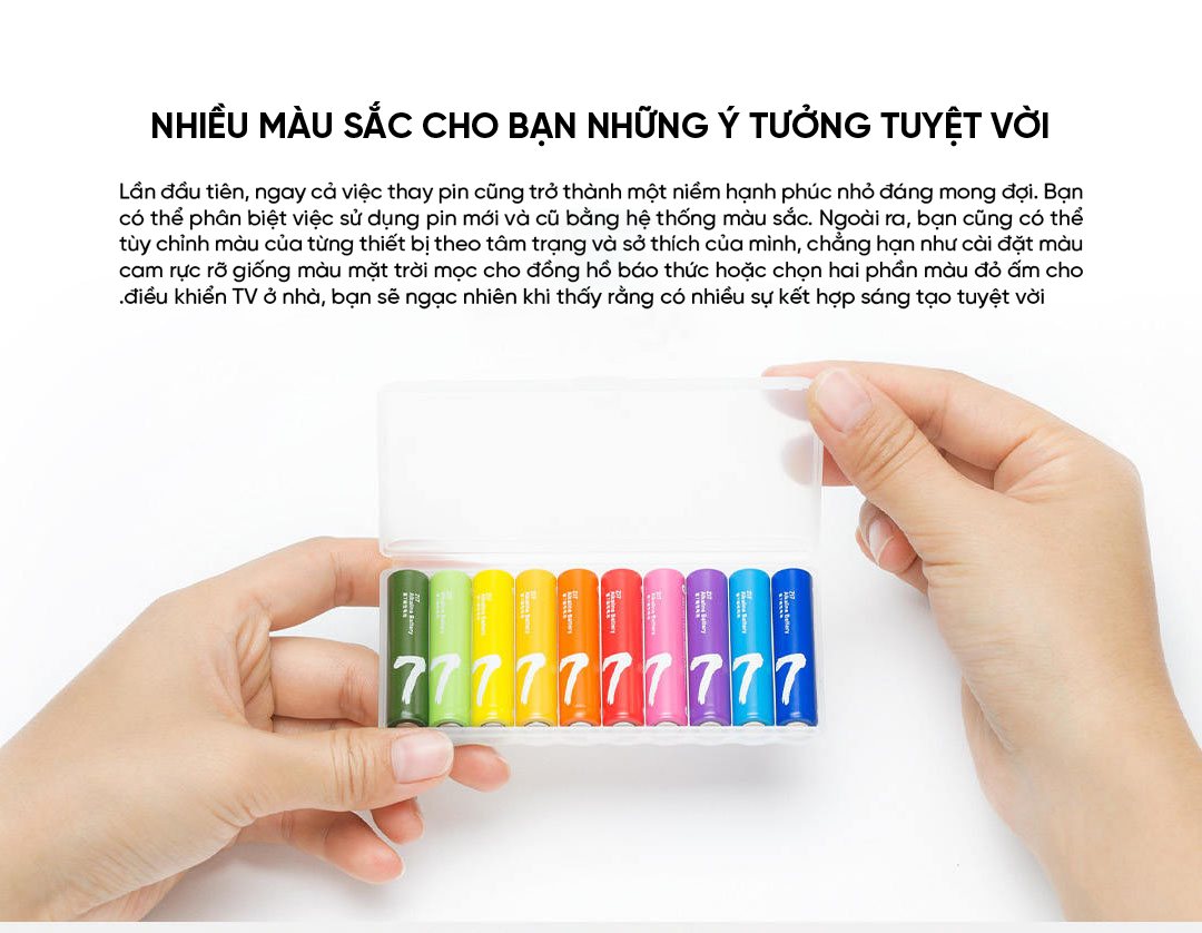 Pin tiểu số 7 rainbow AA chống chảy axit