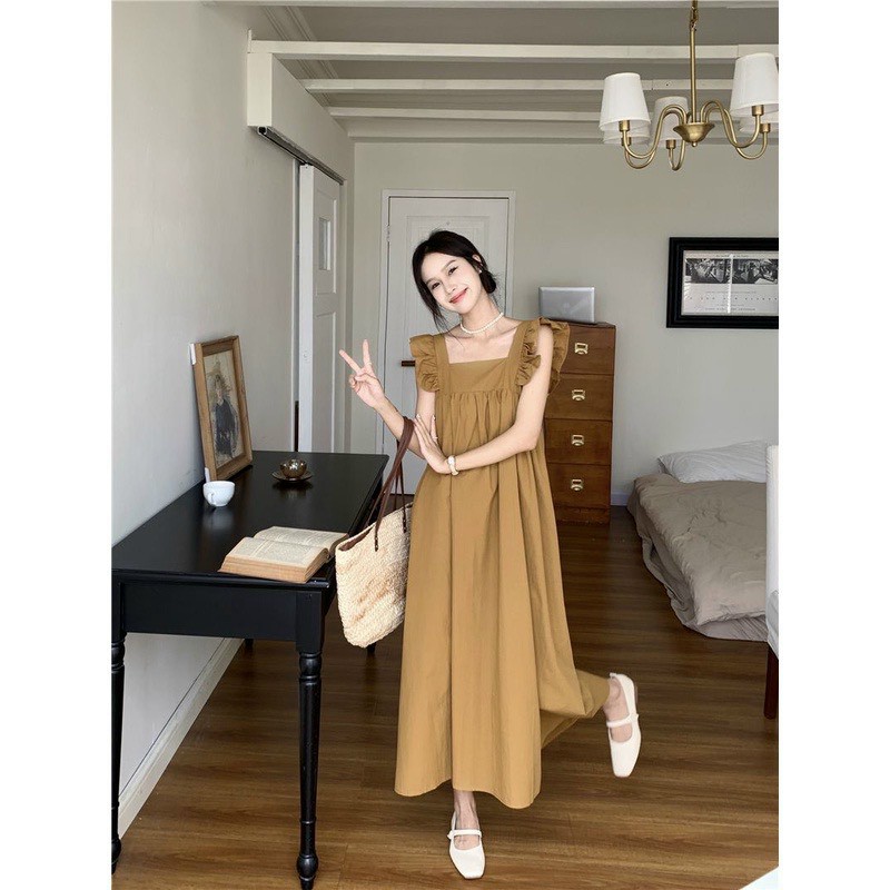Váy cánh tiên nơ Sau dáng dài mặc được 2 kiểu, đầm maxi form rộng kiểu hàn quốc