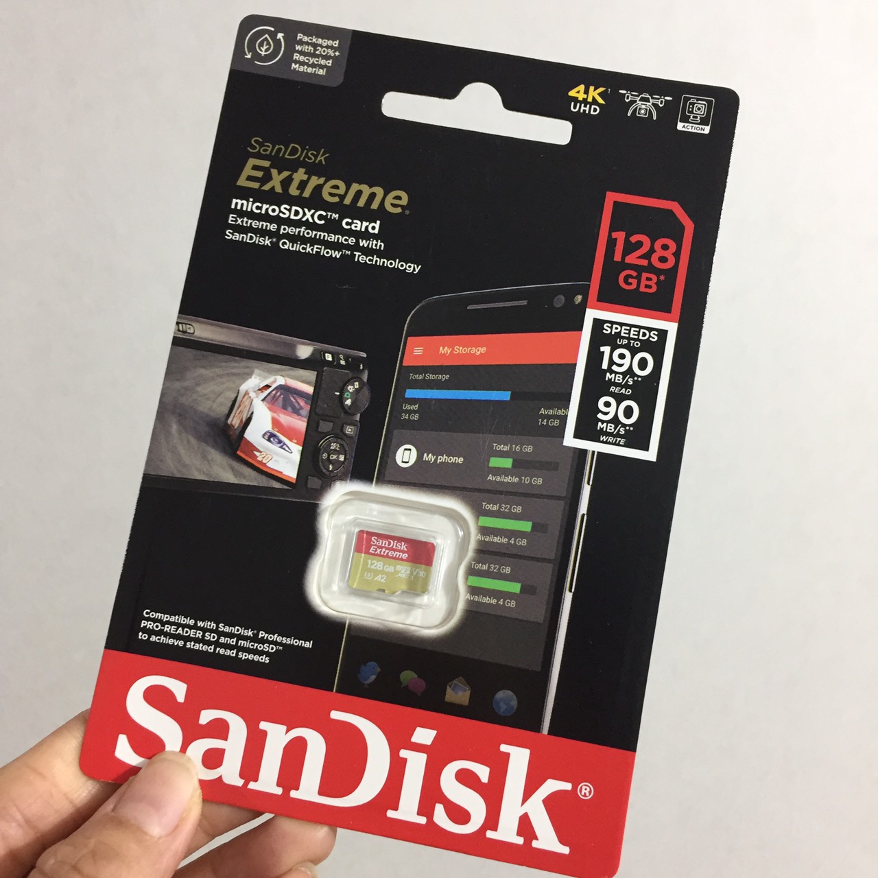 Thẻ nhớ microsdxc tốc độ cao 190mb/s sandisk extreme sdsqxaa