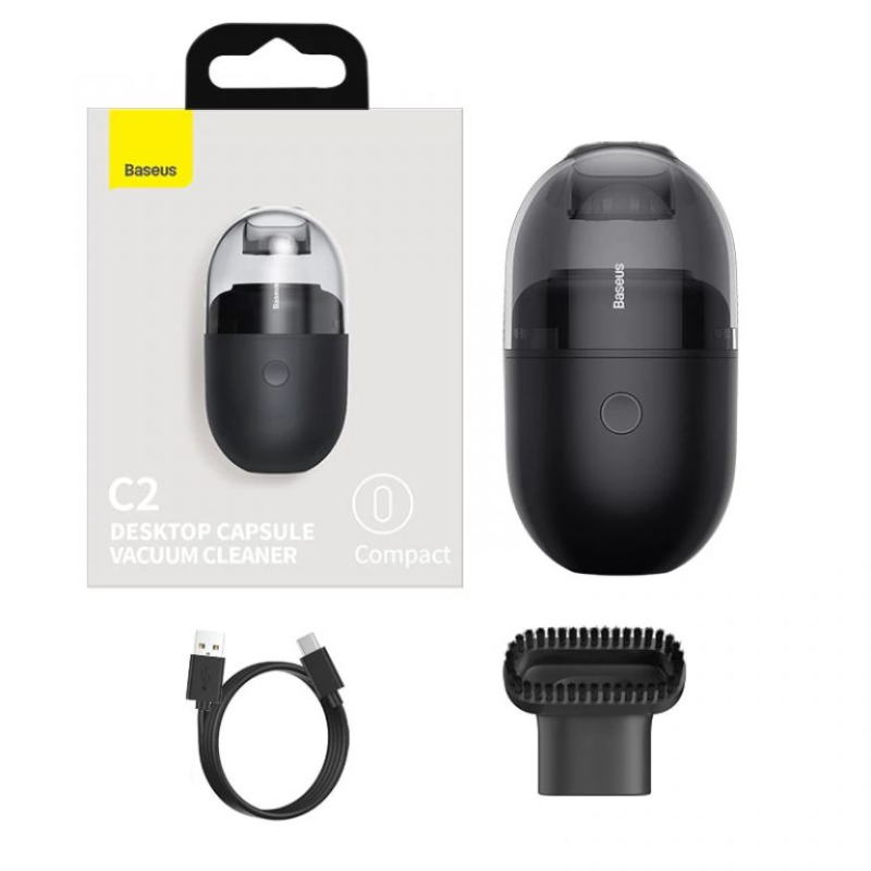 Máy hút bụi mini cầm tay Baseus C2 Desktop Capsule Vacuum Cleaner (6W, 1000 Pa, Pin sạc 900mAh)